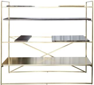 Casa Padrino Luxus Wohnzimmerschrank Gold 110 x 45 x H. 100,5 cm - Designer Regalschrank