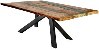 TABLES&CO Tisch 180x100 Altholz Bunt Metall Schwarz