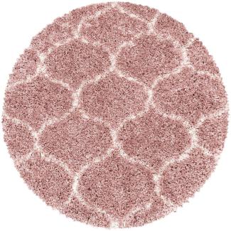 Hochflor Teppich Serena rund - 120x120 cm - Rosa