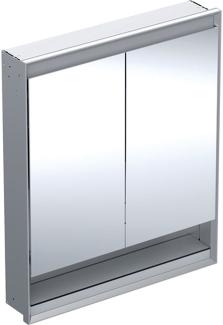 Geberit ONE Spiegelschrank mit ComfortLight, 2 Türen, Unterputzmontage, mit Nische, 75x90x15cm, 505. 822. 00, Farbe: Aluminium eloxiert - 505. 822. 00. 1