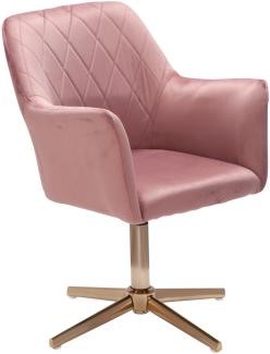 KADIMA DESIGN Sessel-Drehstuhl TANARO mit Armlehnen und Schreibtisch-Home-Office-Drehfunktion. Farbe: Rosa