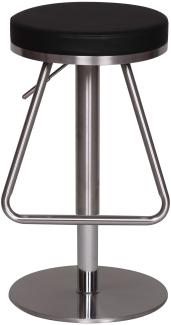 KADIMA DESIGN Barhocker MIS - Höhenverstellbarer Edelstahl-Barstuhl für moderne Inneneinrichtung. Farbe: Schwarz