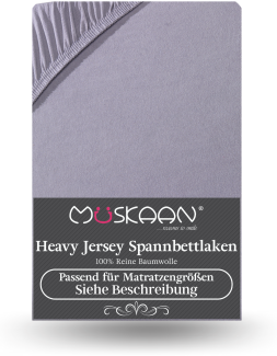 Müskaan - Premium Jersey Spannbettlaken 90x200 cm - 100x200 cm 100% Baumwolle 160 g/m² grau