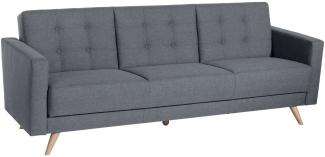 Sofa 3-Sitzer mit Bettfunktion Karisa Bezug Flachgewebe Buche natur / denim 21923
