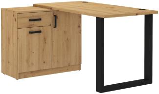 Schreibtisch + Kommode MALITA, 138x75x107, Eiche artisan