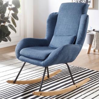 KADIMA DESIGN LAVANT Schaukelstuhl - Extra-weiche Sitzschale und Wippfunktion für entspannende Stunden at home. Farbe: Blau