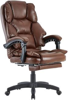Schreibtischstuhl Bürostuhl Gamingstuhl Racing Chair Chefsessel mit Fußstütze Dunkelbraun