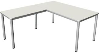 Kerkmann Schreibtisch + Anbautisch Prime 160x80/100x60cm weiß