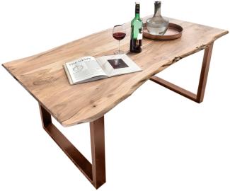Sit Möbel Tables & Co Tisch 180x90 cm, Akazie natur, 36 mm L = 180 x B = 90 x H = 76 cm Platte natur, Gestell braun