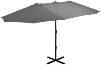 vidaXL Sonnenschirm mit Aluminium-Mast 460 x 270 cm Anthrazit