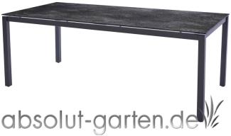 Tisch San Marino 198 cm (Edelstahl Dunkelgrau Granit dunkel)