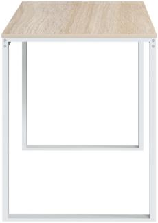 vidaXL Computertisch Weiß und Eiche-Optik 110x60x73 cm Spanplatte [30198]