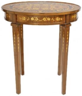 Casa Padrino Barock Beistelltisch Mahagoni Intarsien H80 x 50cm - Ludwig XVI Antik Stil Tisch - Möbel