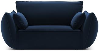 Micadoni Samtstoff Sessel Kaelle | Bezug Royal Blue | Beinfarbe Black Plastic
