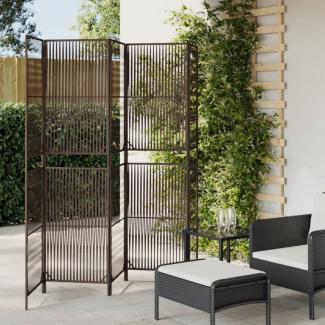 vidaXL Paravent 5-tlg. Braun Poly Rattan