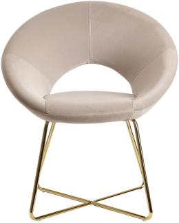 KADIMA DESIGN NETO Esszimmerstuhl aus Samt mit Metallbeinen und gepolsterter Sitzschale. Farbe: Beige