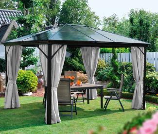 Leco XL Alu Garten Pavillon 3x3,65 Hardtop Set Profi Partyzelt inkl. Seitenteile