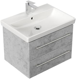 Badmöbel mit Villeroy & Boch Avento Waschbecken 65cm SoftClose beton : Beton