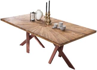 TABLES&CO Tisch 180x100 Teak Natur Metall Braun