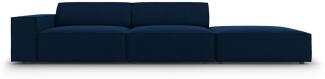 Micadoni 3-Sitzer Rechts Samtstoff Sofa Jodie | Bezug Royal Blue | Beinfarbe Black Plastic
