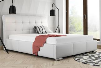 Polsterbett Bett Doppelbett MATTIS Kunstleder Weiss 160x200cm
