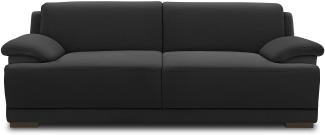 DOMO Collection Telos 3er Boxspringsofa, Sofa mit Boxspringfederung, Zeitlose Couch mit breiten Armlehnen, 218x96x80 cm, Polstergarnitur in anthrazit