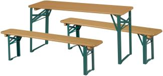 roba Outdoor Kindersitzgruppe aus 2 Bänken + 1 Kindertisch, Massivholz teak, 109 x 52 x 40 cm