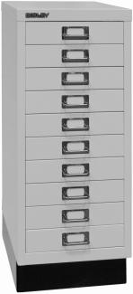 Bisley MultiDrawer™, 29er Serie mit Sockel, DIN A4, 10 Schubladen, Farbe lichtgrau