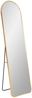 Moderner Standspiegel BARCA gold ca. 150x40cm Aluminium Ankleidespiegel