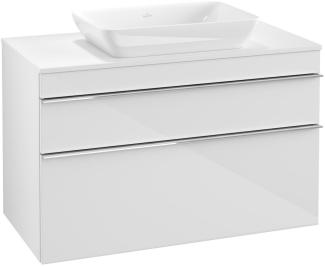 Villeroy & Boch VENTICELLO Waschtischunterschrank 95 cm breit, Weiß, Griff Chrom