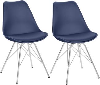 Homexperts 'URSEL' 2er Set Stuhl, Kunststoff - Polypropylen dunkelblau, B 48 x H 86 x T 55,5 cm