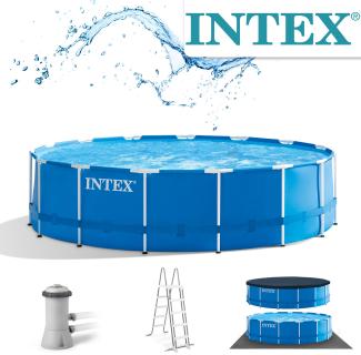 Intex 'Frame Swimming Pool Set Rondo', blau, Ø 457 x 122 cm, inkl. Kartuschenfilteranlage