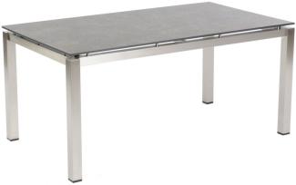 Sonnenpartner Gartentisch Base 160x90 cm Edelstahl Tischsystem Tischplatte Compact HPL Shiplap-Pinie 80051001