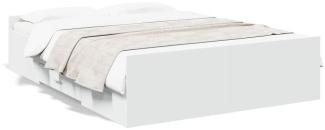 vidaXL Bettgestell mit Schubladen Weiß 140x190 cm Holzwerkstoff