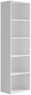 Vicco Bücherregal Bob Weiß 40 x 132 cm mit 5 Fächern