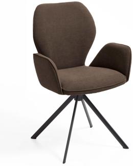 Niehoff Sitzmöbel Colorado Trend-Line Design-Armlehnenstuhl Eisen/Webstoff - 180° drehbar Malea-R schoko
