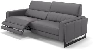 Sofanella 3-Sitzer MARA Leder Sofa Sofagarnitur in Grau M: 232 Breite x 101 Tiefe