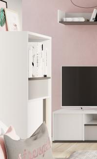 Highboard "Imola" Kommode 55cm weiß graphit grau Salisbury Eiche