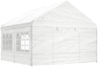 vidaXL Pavillon mit Dach Weiß 4,46x4,08x3,22 m Polyethylen 3155486