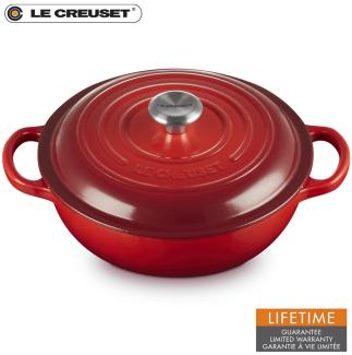 Le Creuset Stew Pot Rund Signature 22 cm kirschrot - Rot - 20 bis 24 cm