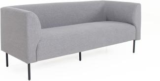 byLIVING Kadri Sofa/Webstoff grau/Beine Metall schwarz/Taschenfederkern im Sitz, B 185, H 74, T 75 cm