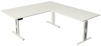 Kerkmann Schreibtisch Steh und Sitztisch MOVE 3 fresh mit Anbau (B) 200 x (T) 100 cm weiß