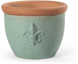 Blumentopf Übertopf Pflanzkübel "Farmer-Lilie" Keramik 25cm Jade