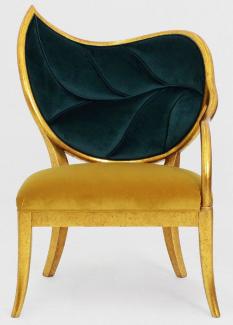 Casa Padrino Luxus Art Deco Sessel Dunkelgrün / Gold / Antik Gold - Handgefertigter Massivholz Lounge Sessel mit edlem Samtstoff - Wohnzimmer Möbel - Art Deco Möbel