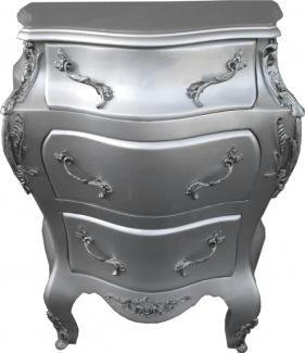 Casa Padrino Barock Kommode Silber B68 H79. 5 cm - Handgefertigte Möbel