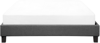 Polsterbett Leinenoptik grau Lattenrost 140 x 200 cm ROANNE