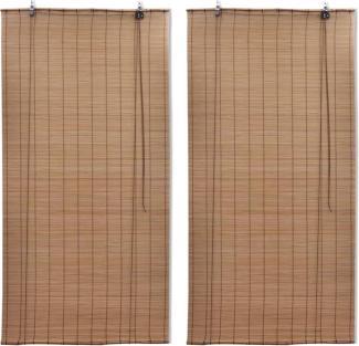 vidaXL Bambusrollos 2 Stk. 150x220 cm Braun