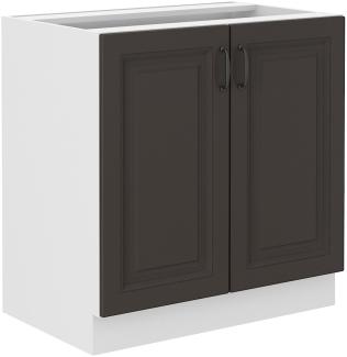Unterschrank 80 cm Stilo Grau + Weiss Küchenzeile Küchenblock Küche Einbauküche