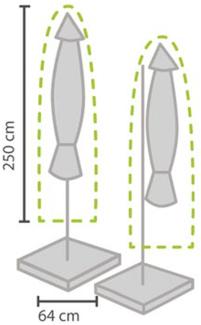 Schutzhülle für Sonnenschirm bis Ø 450cm - Abdeckung 250x64cm