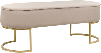 Bettbank Samtstoff beige goldenes Gestell 104 cm MILRY±